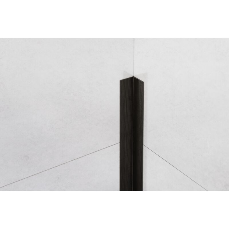 Image of Profilo decorativo Li angolare interno in acciaio inossidabile 2cm x 244cm - Nero satinato