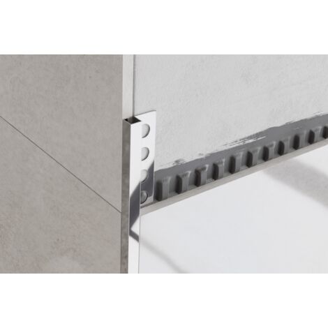 Profilo decorativo QS in acciaio inossidabile per piastrelle 1.2cm x 270cm - Argento lucido