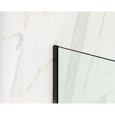 ILCOM Profilo in acciaio inossidabile per montaggio vetro doccia 8-10mm di spessore 11mm x 2440mm - nero lucido