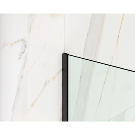 ILCOM Profilo in acciaio inossidabile per montaggio vetro doccia 8-10mm di spessore 11mm x 2440mm - nero satinato