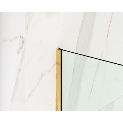 ILCOM Profilo in acciaio inossidabile per montaggio vetro doccia 8-10mm di spessore 11mm x 2440mm - oro satinato