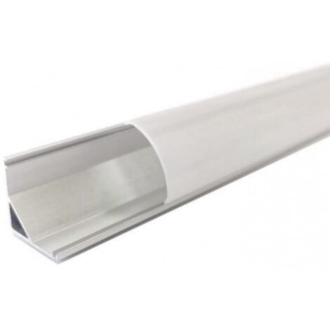 Profilo in alluminio Angolo anodizzato 45° diffusore bianco per nastro LED 2m