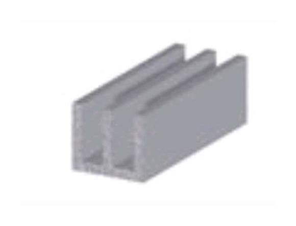 Profilo in alluminio argento mod. canalino doppia u 20X18X1 mm 2 Metri conf. 5pz