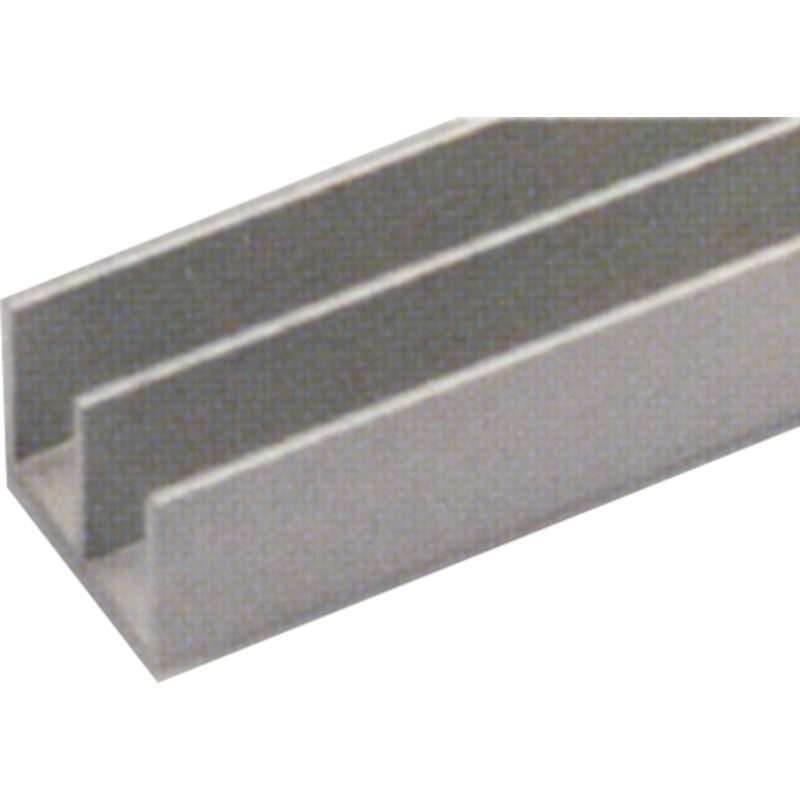 Profilo alluminio '''canalino doppia u''' 20X18MM 2MT argento (1032)