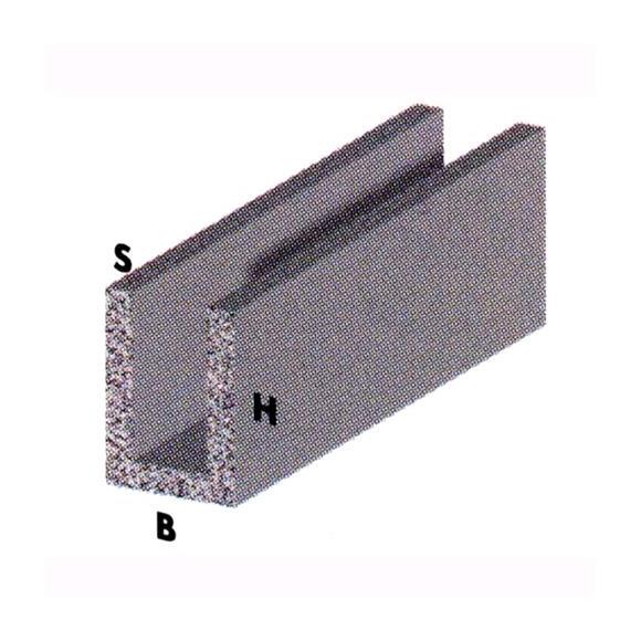 Profilo in alluminio argento mod. canalino u 10X15X1 mm da 1 Metro conf. 5pz