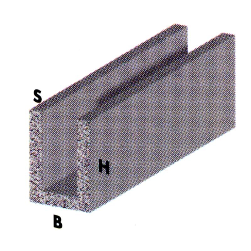 Profilo alluminio '''canalino u''' 10X15MM 1MT argento (1015)