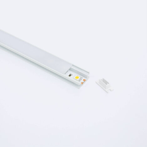 Profilo in Alluminio Calpestabile per Pavimento per Strisce LED fino a 10 mm Bianco traslucido Bianco 2 m