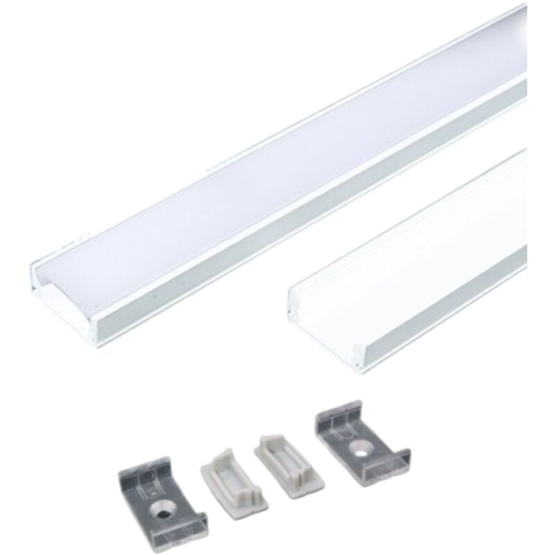 Image of V-tac - Profilo Alluminio Bianco per Strip led (Max l: 21,5mm) 2000x23,5x9,8mm