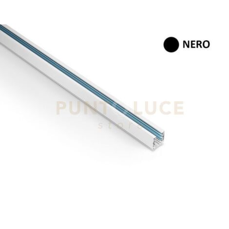 Profilo in alluminio colore nero per sistema binario trifase m2