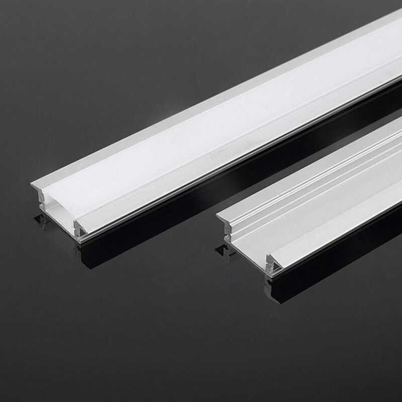 Profilé aluminium V-tac argenté pour bande led satinée 2000 x 24,7 x 7 mm