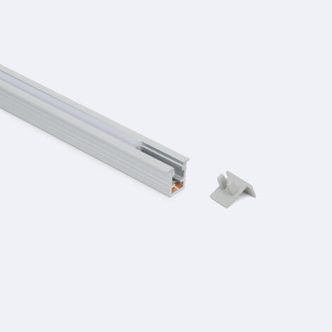 Profilo in Alluminio da Incasso 2m per Striscia LED fino 6 mm Bianco traslucido Alluminio 2 m