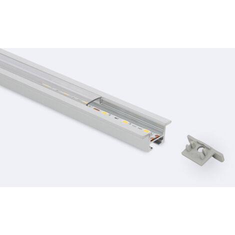Profilo in Alluminio da Incasso per Soffitto con Clip per strisce LED fino a 12 mm Alluminio 2 m Bianco traslucido