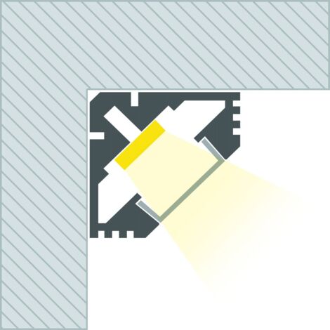 Profilo in Alluminio da Superficie Angolo 2m per Striscia LED fino a 11 mm Bianco traslucido Alluminio 2 m