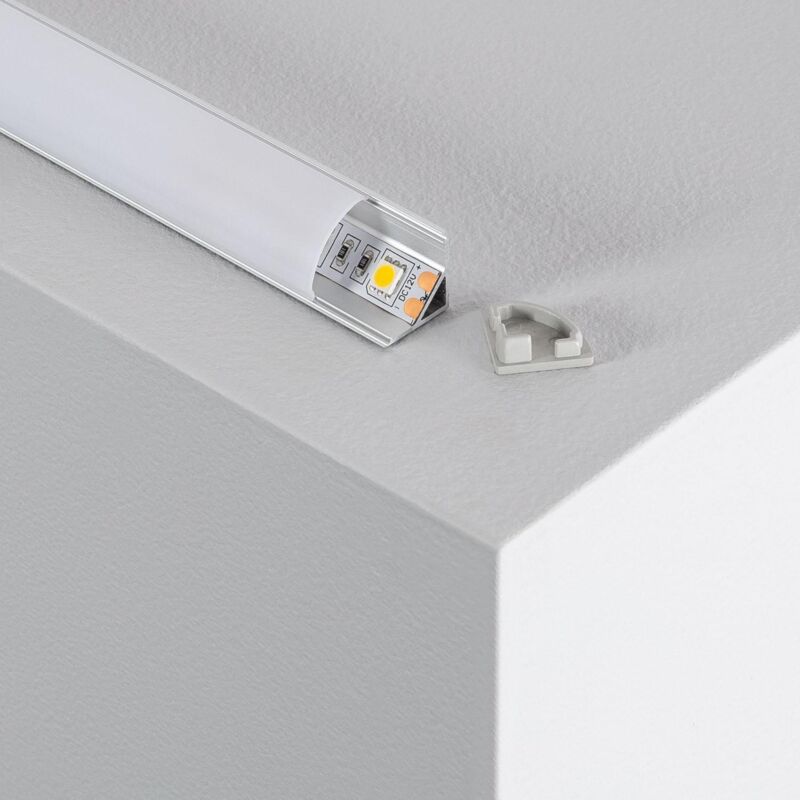 Image of Profilo in Alluminio per Angoli Copertura Circolare 2 m per Strisce LED fino a 10 mm 2 m Coperchio Traslucido
