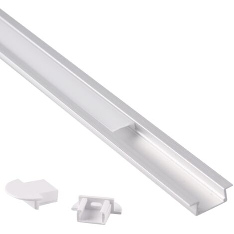 Profilo incasso alluminio satinato 1m Polux 316035