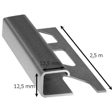 Profilo jolly quadro in acciaio 2,5 metri : Modello - 12,5 MM SATINATO
