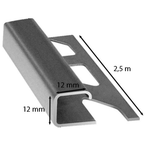 Profilo jolly quadro in acciaio nero opaco 2,5 metri : Modello - 12 MM