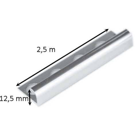 Profilo jolly tondo in alluminio 2,5 metri : Modello - 12,5 MM LUCIDO