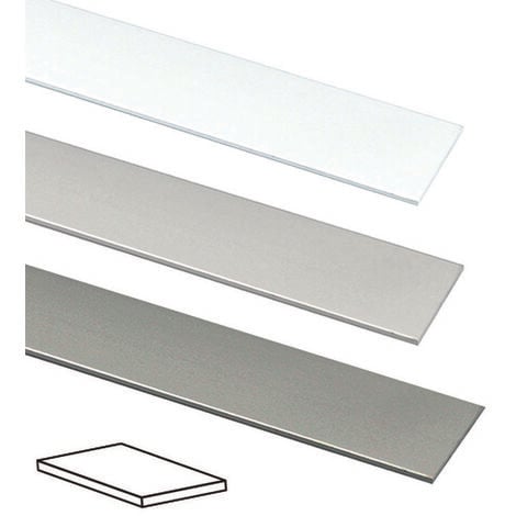 Profilo piatto in alluminio - mm.20 mt.1 argento lucido