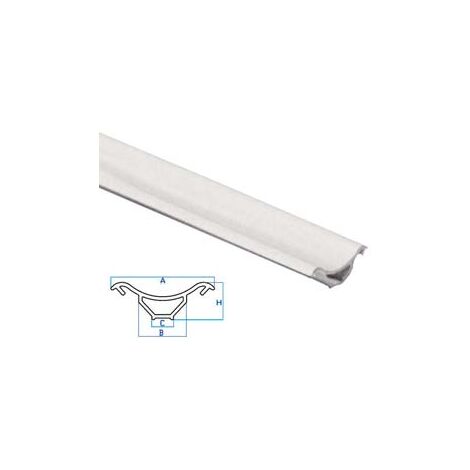 PROFILO RACCORDO IGIENICO RIGIDO BIANCO- - mm. A=30 B=14 C=6,4 H=11 - barra mt.2,5 - 10 pezzi