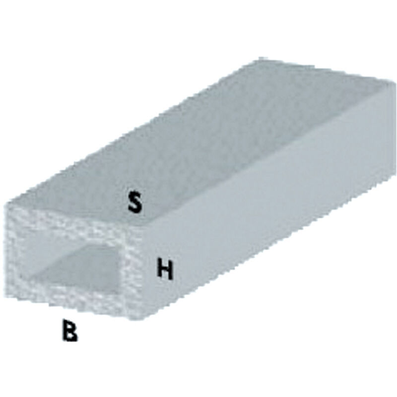 Image of Profilo argento H.100 tubo rett. 20X10X1 . Prezzo per 1 pezzo.