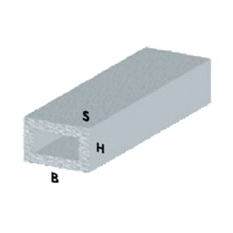 Image of Profilo argento H.100 tubo rett. 20X10X1 . Prezzo per 1 pezzo.