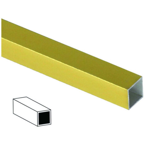 Profilo tubo quadro alluminio oro 10x10 mm - mt.1 - 10 pz