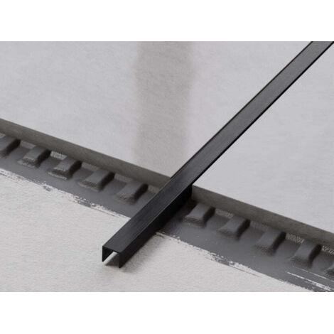 Profilo U di raccordo rettificato in acciaio inossidabile 1cm x 270cm - Nero satinato