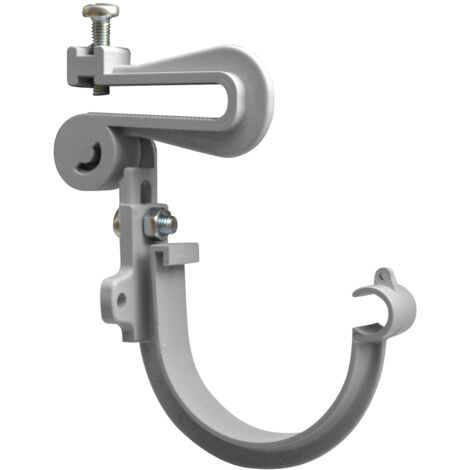 Profilté Crochet Étrier Monté Jardibric Ø16 Gris – Support Métallique pour Gouttière Ø50 PVC – Pose Sécurisée