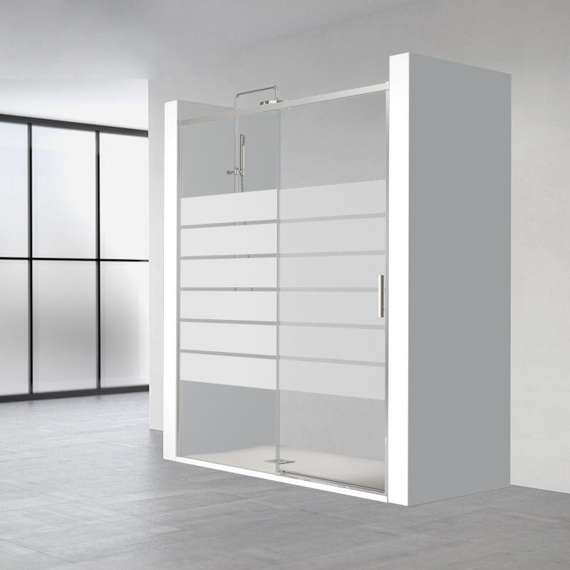 Salma Mampara Corredera Perfil Plata Brillo Vidrio Decorado Bold - Medida: 950-980 cm - Medida: 950-980 cm - ref: 22451012 - Profiltek