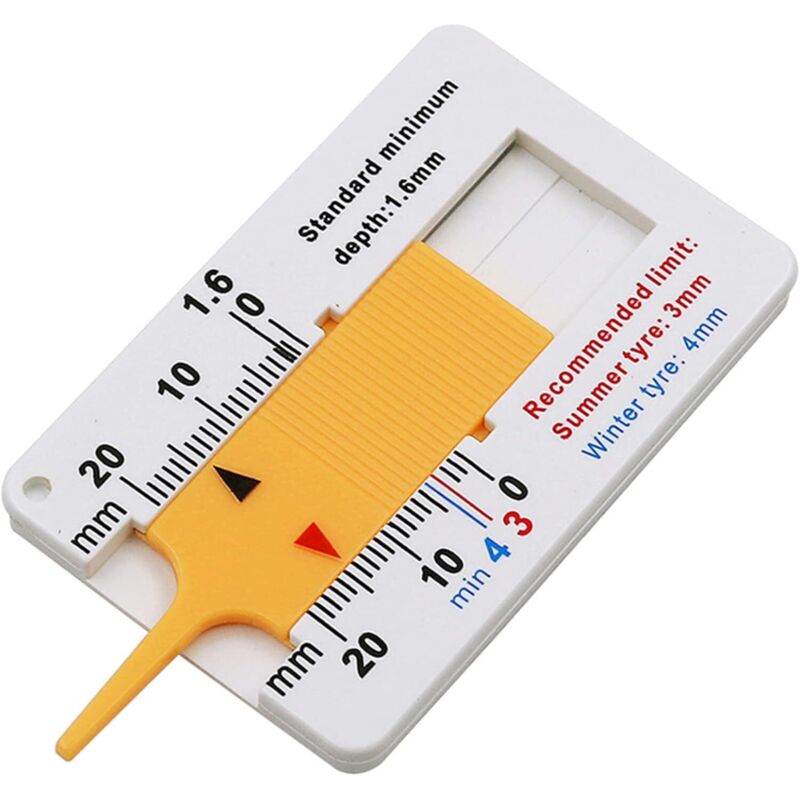 Image of Profiltiefenmesser für Reifen, geeignet für Pkw, Motorräder, Lieferwagen, SUVs und Lkw, 0-20 mm