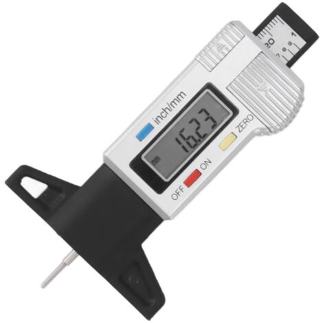 Profiltiefenmesser, HD-Digitalanzeige, Messbereich 0–25,4 mm, wasserdicht (IP54), ölbeständiger Reifentiefenmesser