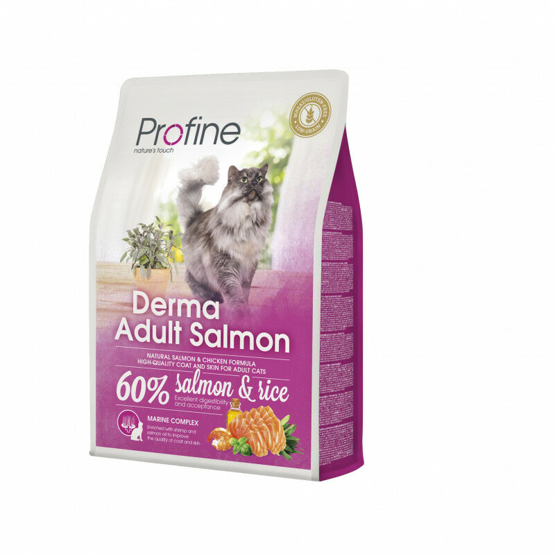 

Pienso derma, cuidado del pelo y la piel, salmón, arroz y pollo, 2 kg – comida para gatos - Profine