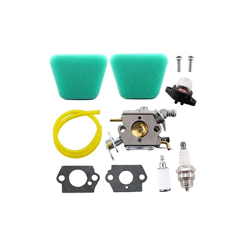 Profitez d'une tronçonneuse performante : Carburateur, filtre à air et filtre à essence adaptés à Partner 350 351 370 371 390 420 Poulan 2050 2055