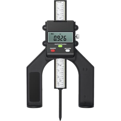 Profondimètre Numérique Jauge de Hauteur 80mm/3.14in avec Batterie Précision de 0.10mm/0.004in avec Fonction ABS/INC Mesure de Hauteur/Profondeur pour Menuiserie Bois Scie à Table