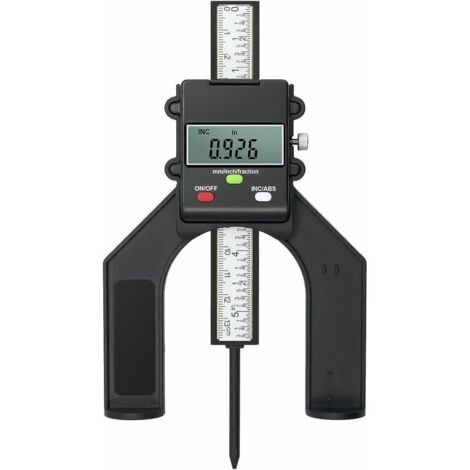Profondimètre Numérique Jauge de Hauteur 80mm/3.14in Précision de 0.10mm/0.004in avec Fonction ABS/INC Mesure de Hauteur/Profondeur pour Menuiserie Bois Scie à Table