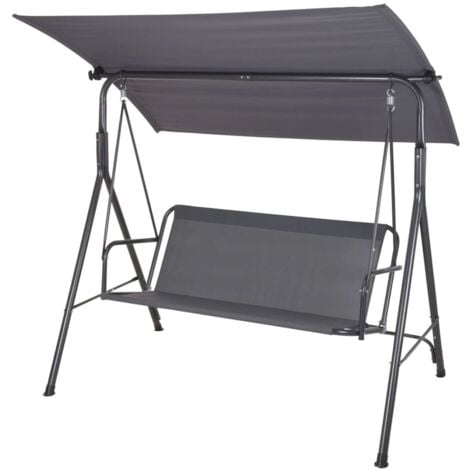 ProGarden Balancelle de jardin avec auvent Gris foncé