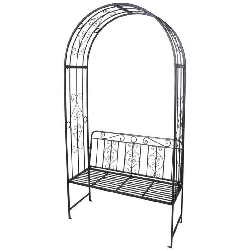 

Banco con arco de rosas gris antracita 121 cm - Azul - Progarden