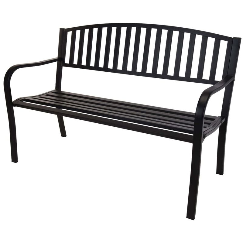 

ProGarden Banco de jardín de metal negro 127x50x85 cm - Negro