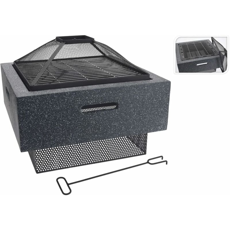 

ProGarden Brasero con parrilla cuadrado gris oscuro 52,5x52,5x18,5 cm - Gris