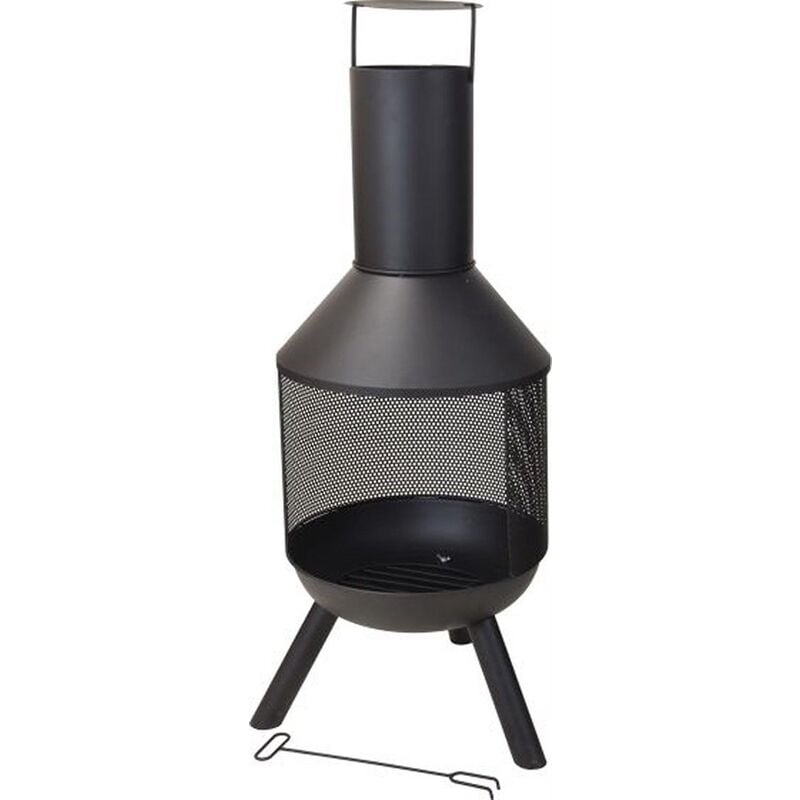 Koopman - Pro Garden Garden Fireplace -Tuscan Design- Steel - 116 x 44,5cm (LxW)- Black