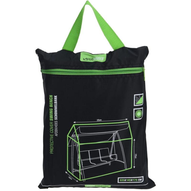 Housse pour balancelle 225x145x175 cm Noir ProGarden