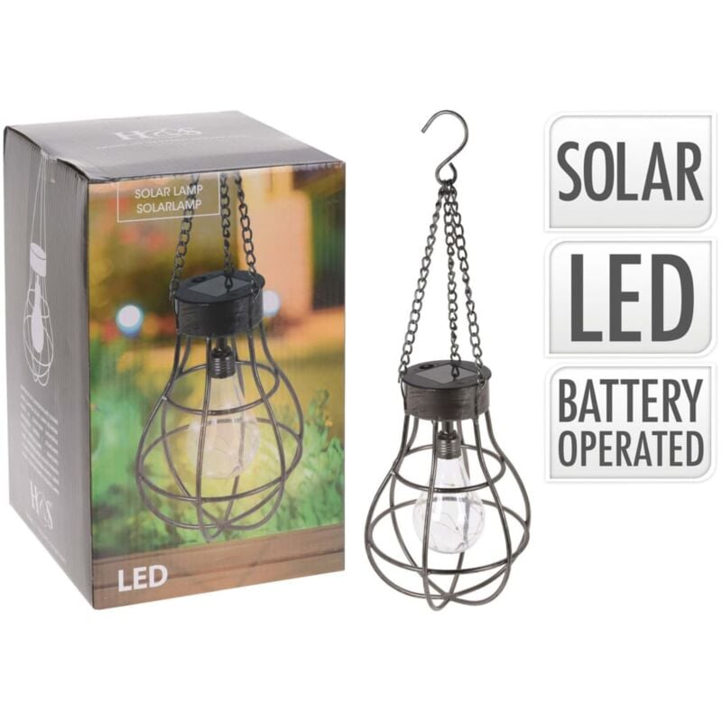 

Lámpara solar con forma de bombilla metal con 10 LED - Marrón - Progarden