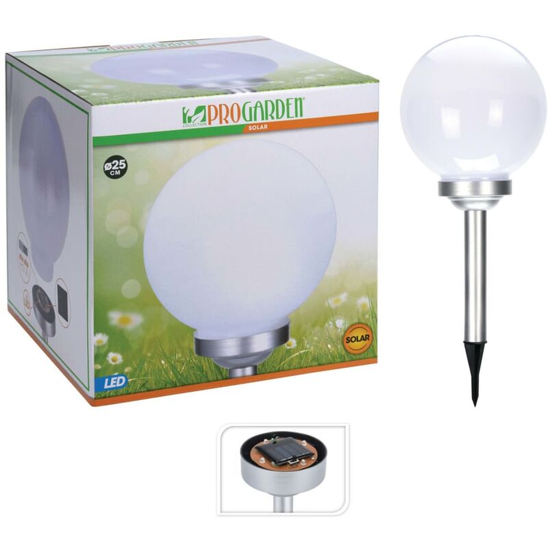 

Lámpara solar LED Ball blanca 25 cm - Blanco - Progarden