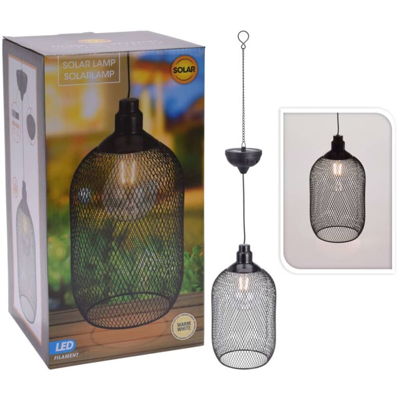 

Lámpara solar LED colgante de jardín metal 15 cm - Negro - Progarden