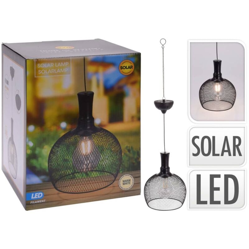 

Lámpara solar LED colgante de jardín metal 18,5 cm - Negro - Progarden