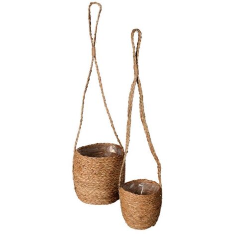 PROGARDEN maceteros colgar cuerda 2 piezas set 2 , Maceteros colgar cuerda Set 2 maceteros colgar cuerdasFabrciado en yuteAptos par interior y exteriorDimensiones m