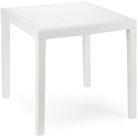 PROGARDEN mesa resina king 79x79 cm blanca , Mesa King Blanca. -Marca: Progarden. -Dimensiones: 79 x 79 x 72 cm. -Material: resina ratan. -Color: blanco. -Simil en ratan color blan