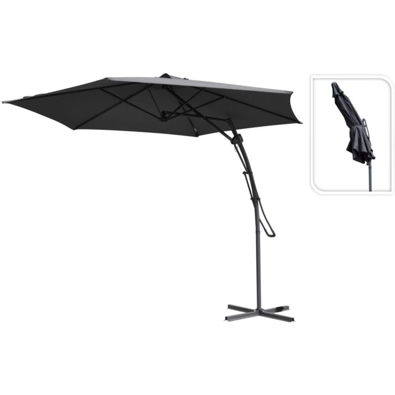 Mercatoxl - ProGarden Parasol suspendu Gris foncé 300 cm