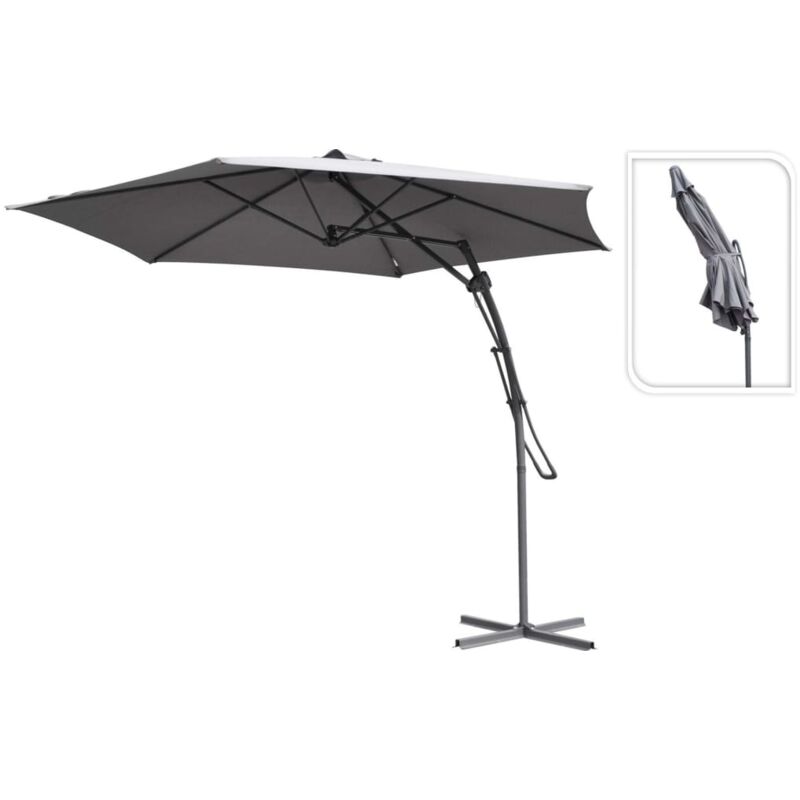 ProGarden Parasol suspendu Gris 300 cm
